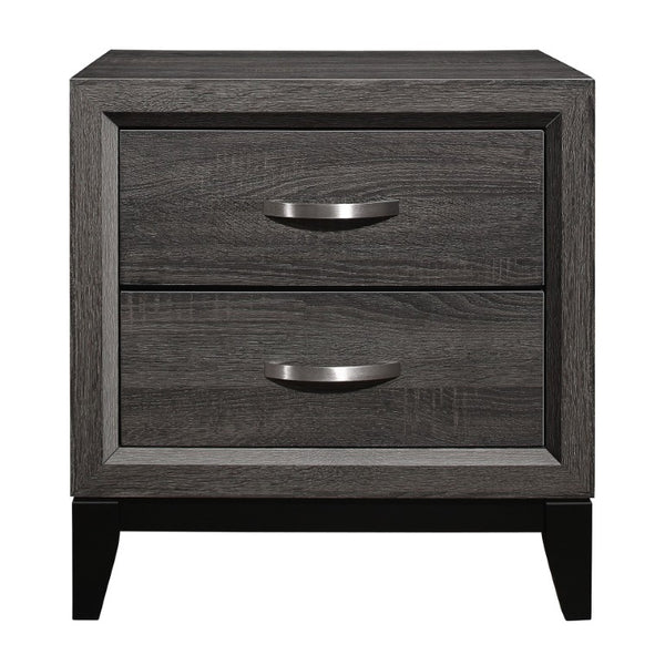 English Elm Full Bedroom Set with Dresser Mirror and Nightstands in Sleek Gray Melamine Finish B011S05436