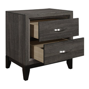 English Elm Full Bedroom Set with Dresser Mirror and Nightstands in Sleek Gray Melamine Finish B011S05436