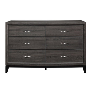 English Elm Full Bedroom Set with Dresser Mirror and Nightstands in Sleek Gray Melamine Finish B011S05436