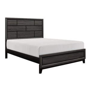 English Elm Full Six Piece Bedroom Set with Wood Grain Melamine Veneer in a Gray Finish B011S05437