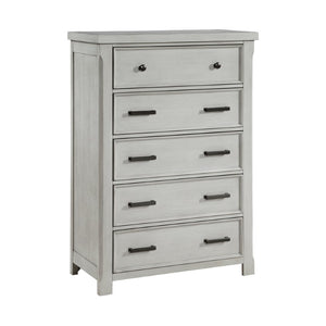 English Elm California King Bedroom Set Six Piece Gray Panel Bed Dresser Chest Nightstands B011S05449