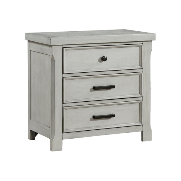 English Elm Queen Storage Bed Six Piece Bedroom Suite in Acacia Wood with Light Gray Panel Design B011S05451