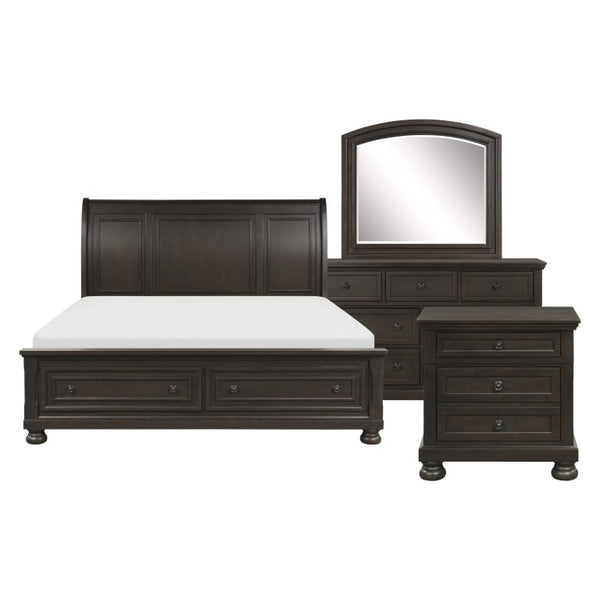 English Elm California King Bedroom Set 5 Piece Birch Wood Transitional Style with Storage Drawers B011S05468
