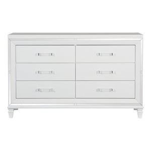 English Elm California King Bedroom Set with LED Headboard Mirrored Accents and Glossy Finish B011S05475
