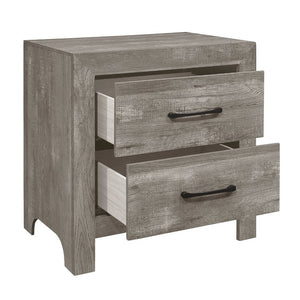 English Elm Full Bedroom Set with Dresser Mirror and Nightstands in Warm Natural Rustic Finish B011S05483