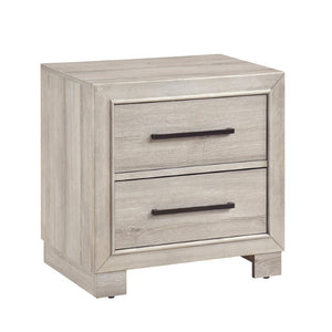 English Elm Queen Bedroom Set with LED Headboard Bluetooth Speaker and Gray Melamine Finish B011S05510
