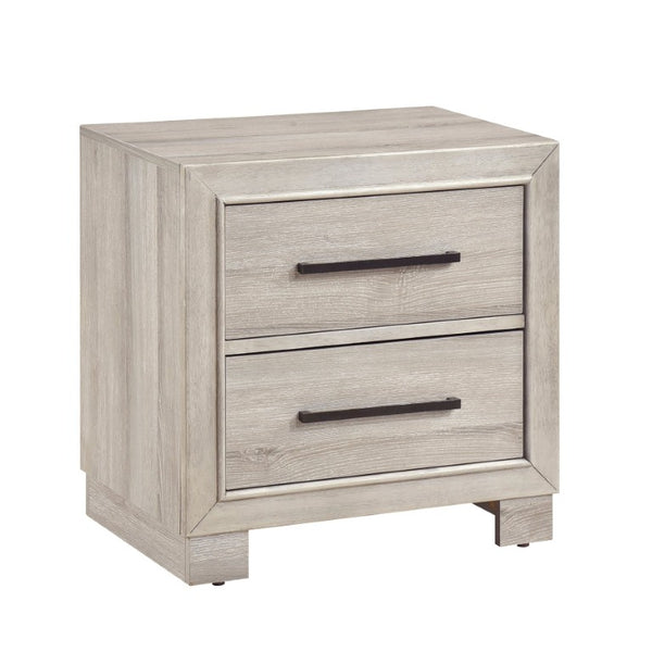 English Elm Queen Bedroom Set with LED Headboard Bluetooth Speaker and Gray Melamine Finish B011S05510