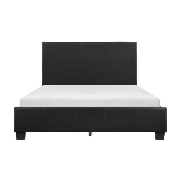 English Elm Twin Bedroom Set Faux Leather Upholstered 5 Piece Urban Collection with Silver Hardware B011S05520