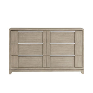 English Elm Queen Bedroom Set Six Piece Ash Veneer Collection with Upholstered Headboard Storage B011S05555