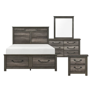 English Elm California King 5 Piece Bedroom Set Gray Melamine Finish with Gunmetal Hardware B011S05641