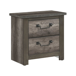 English Elm California King 5 Piece Bedroom Set Gray Melamine Finish with Gunmetal Hardware B011S05641