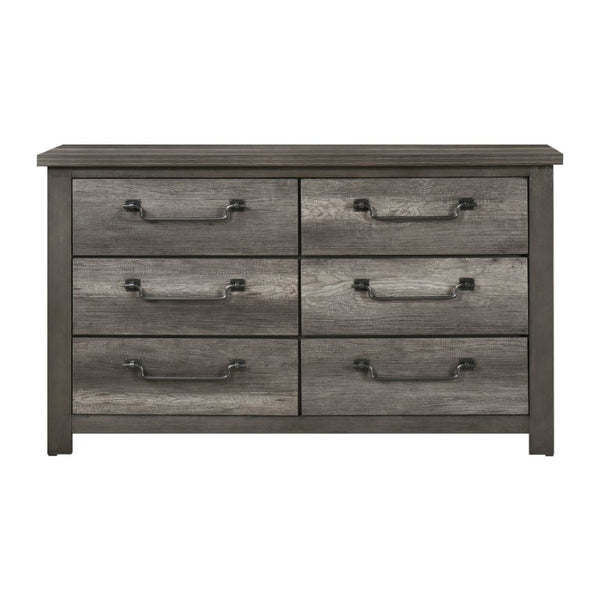 English Elm California King 5 Piece Bedroom Set Gray Melamine Finish with Gunmetal Hardware B011S05641