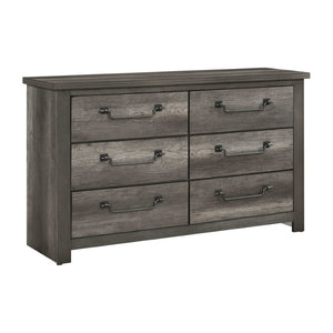English Elm California King 5 Piece Bedroom Set Gray Melamine Finish with Gunmetal Hardware B011S05641