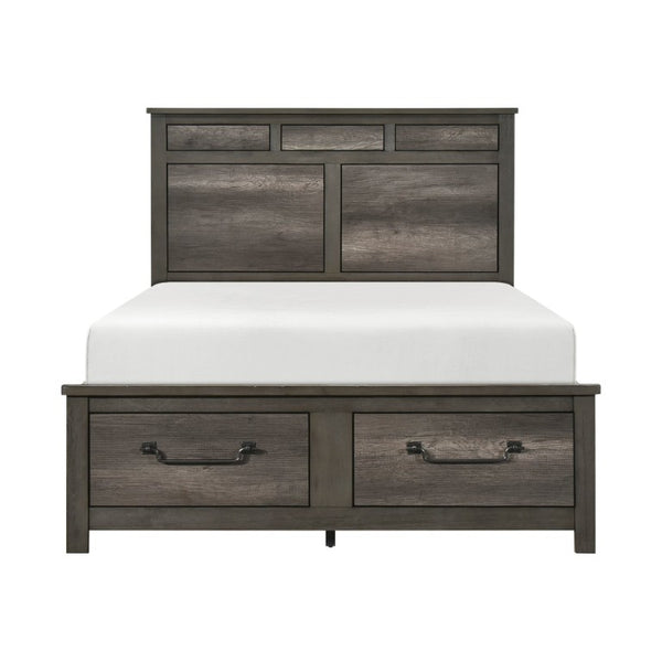 English Elm California King 5 Piece Bedroom Set Gray Melamine Finish with Gunmetal Hardware B011S05641