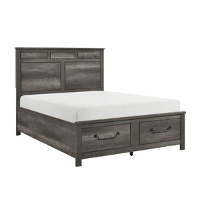 English Elm California King 5 Piece Bedroom Set Gray Melamine Finish with Gunmetal Hardware B011S05641