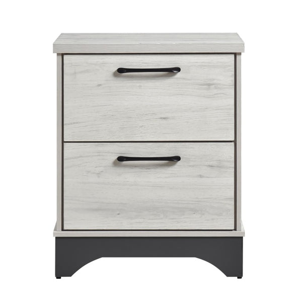 English Elm Twin Bedroom Set Five Piece Upholstered Bed Dresser Mirror Two Nightstands B011S05681