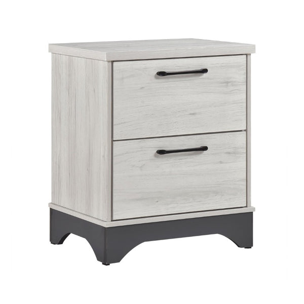 English Elm Twin Bedroom Set Five Piece Upholstered Bed Dresser Mirror Two Nightstands B011S05681