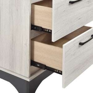 English Elm Twin Bedroom Set Five Piece Upholstered Bed Dresser Mirror Two Nightstands B011S05681