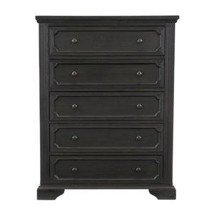 English Elm California King Bedroom Set Six Piece Pine Wood Charcoal Rustic Traditional Storage B011S05686