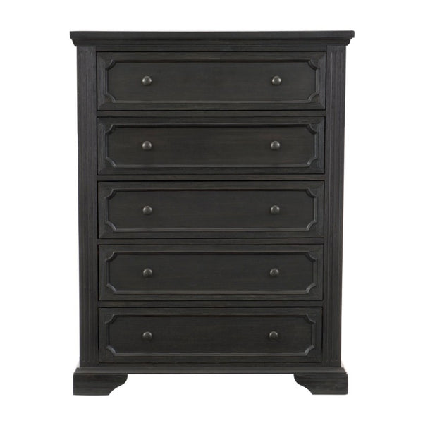 English Elm California King Bedroom Set Six Piece Pine Wood Charcoal Rustic Traditional Storage B011S05686