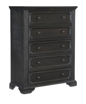 English Elm California King Bedroom Set Six Piece Pine Wood Charcoal Rustic Traditional Storage B011S05686