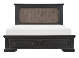 English Elm California King Bedroom Set Six Piece Pine Wood Charcoal Rustic Traditional Storage B011S05686