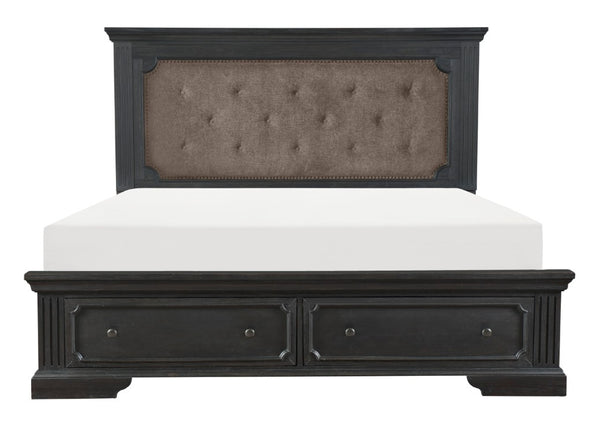 English Elm California King Bedroom Set Six Piece Pine Wood Charcoal Rustic Traditional Storage B011S05686
