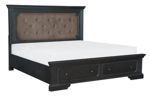 English Elm California King Bedroom Set Six Piece Pine Wood Charcoal Rustic Traditional Storage B011S05686