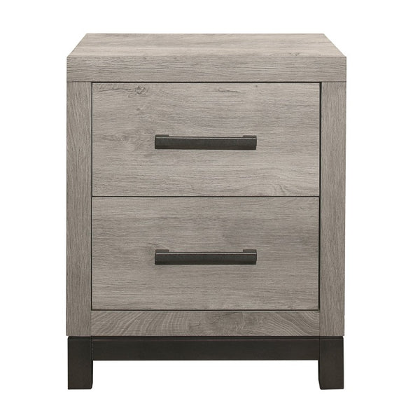 English Elm Full Bedroom Set 6 Piece Modern Industrial Melamine with LED Nightstand Storage B011S05696