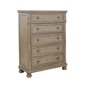 English Elm Eastern King Sleigh Bedroom Set with Antique Brown Finish and Dovetail Storage Drawers B011S05700