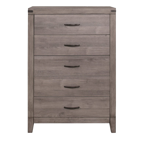 English Elm Twin Industrial Bedroom Set Six Piece Faux Leather Headboard Weathered Wood Melamine B011S05718