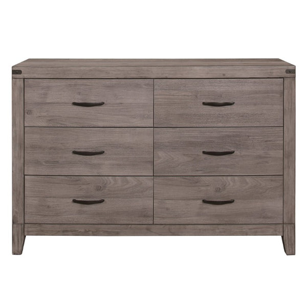 English Elm Twin Industrial Bedroom Set Six Piece Faux Leather Headboard Weathered Wood Melamine B011S05718