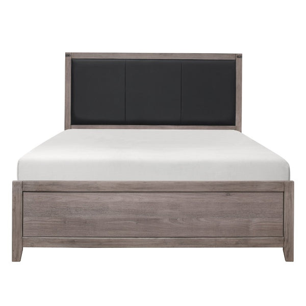 English Elm Twin Platform Bed Set Industrial Weathered Bookcase Headboard with USB Charging B011S05724