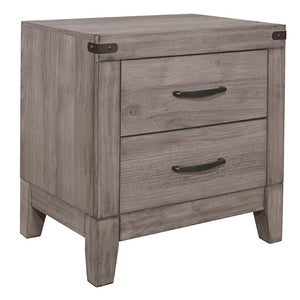 English Elm Twin Platform Bed Set Industrial Weathered Bookcase Headboard with USB Charging B011S05724