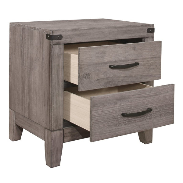 English Elm Twin Platform Bed Set Industrial Weathered Bookcase Headboard with USB Charging B011S05724