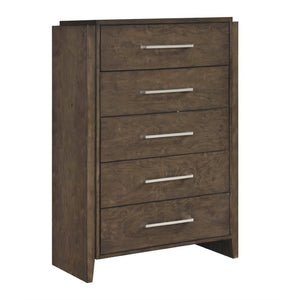 English Elm Queen Bedroom Set Six Piece Rubberwood Build with Rich Dark Walnut Transitional Appeal B011S05744