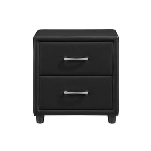 English Elm Eastern King Faux Leather Bedroom Set with Dresser Mirror and Two Nightstands B011S05780