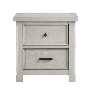 English Elm Queen Bedroom Set Six Piece Oak Veneer Light Gray Panel Bed Dresser Chest B011S05815