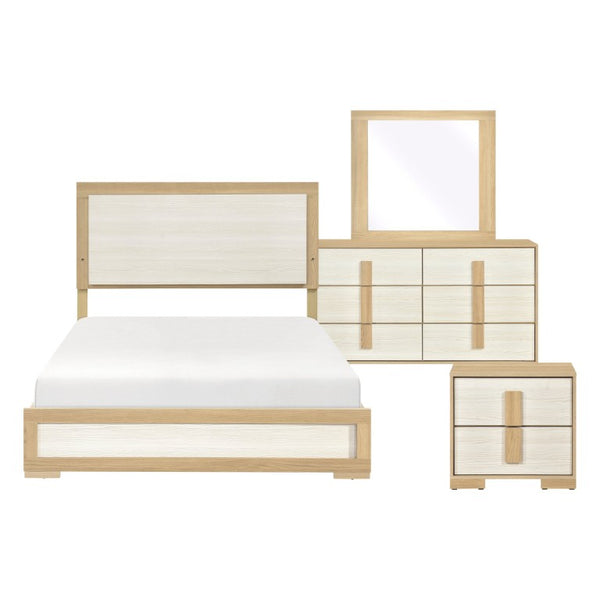 English Elm California King 5 Piece Bedroom Set Two Tone Wood Grain LED Headboard Melamine B011S05818