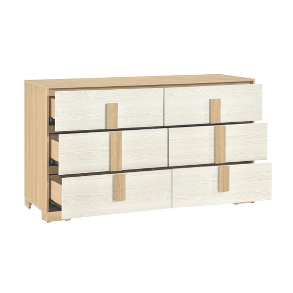 English Elm California King 5 Piece Bedroom Set Two Tone Wood Grain LED Headboard Melamine B011S05818