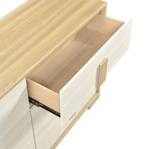 English Elm California King 5 Piece Bedroom Set Two Tone Wood Grain LED Headboard Melamine B011S05818