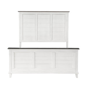 English Elm Queen Panel Bed Set Farmhouse Bedroom Collection with Dresser Mirror and Two Nightstands B011S05830