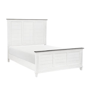 English Elm Queen Panel Bed Set Farmhouse Bedroom Collection with Dresser Mirror and Two Nightstands B011S05830