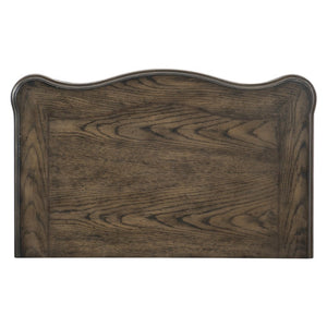 English Elm Eastern King Bedroom Set with Tufted Bed Dresser Mirror and Nightstands in Oak B011S05832