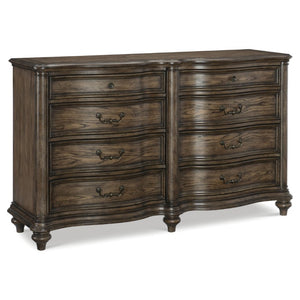 English Elm California King 5 Piece Bedroom Set Oak Veneer Tufted Headboard Traditional Style B011S05834