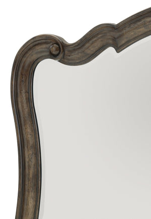 English Elm Queen Bedroom Set Six Piece Traditional Suite with Tufted Headboard and Oak Veneer B011S05837