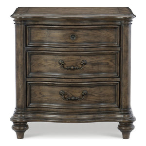 English Elm Queen Bedroom Set Six Piece Traditional Suite with Tufted Headboard and Oak Veneer B011S05837