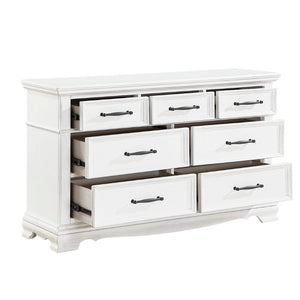 English Elm Twin Panel Bed Bedroom Set Five Piece White Wood Traditional Sleigh Footboard B011S05846