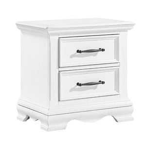English Elm Twin Panel Sleigh Bed Six Piece Bedroom Set Solid Wood White Lacquer Finish B011S05847