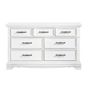 English Elm Twin Panel Sleigh Bed Six Piece Bedroom Set Solid Wood White Lacquer Finish B011S05847
